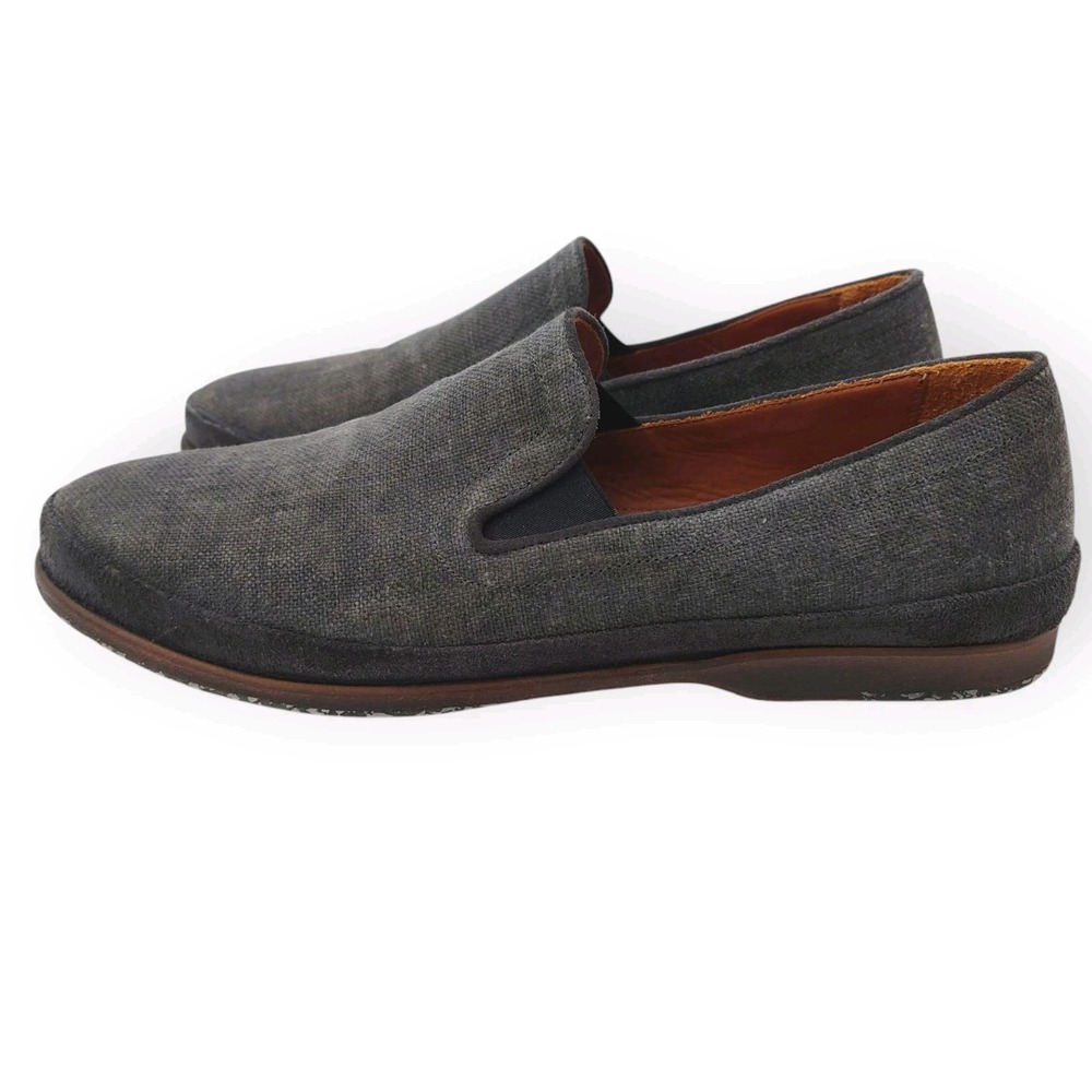 JOHN VARVATOS Canvas / Suede Slip Ons Casual Loafers Mens Sz 11  Handmade